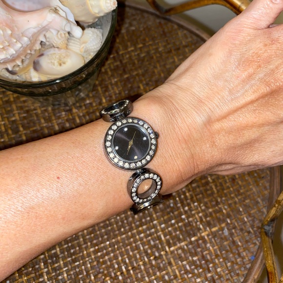 Macy's Accessories - MACY’S Round Link Rhinestone Bracelet Toggle Watch